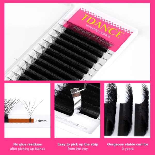 TDANCE 3D 4D 5D 6D Premade Fans Eyelash Extension W Style Faux Mink Natural Soft Bloom Lash Automatic Flowering Volume Eyelashes - Image 19