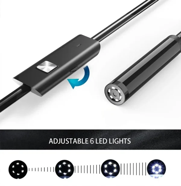 7.0MM TYPE-C Endoscope Camera IP67 Waterproof 6 LEDs Adjustable USB Android Flexible Inspection Borescope Cameras for Phone PC - Image 3
