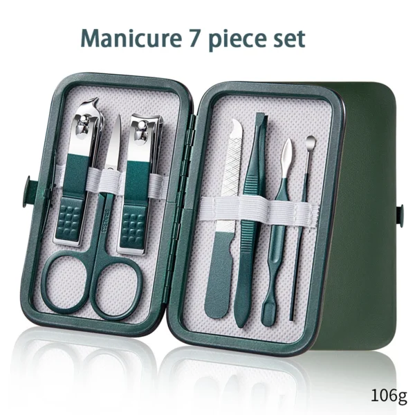 Ouriner 6-18Pcs Portable Manicure Sets Pedicure Kits Bright Black Nail Clipper Set Personal Care Tools Eyebrow Scissors - Image 13