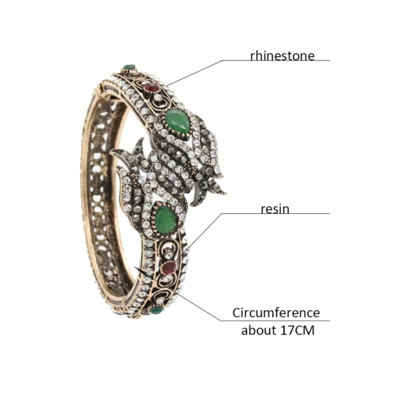 Neovisson Turkish Women Cuff Bracelet Antique Gold Color Crystal Wedding Jewelry Bride Gift High Quality Clothing Accessories - Image 6