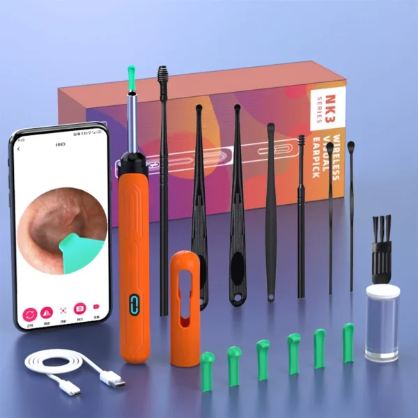 Ear Cleaner with Camera Set HD Ear Sticks Otoscope USB C Charging Endoscope Wax Removal Tool Earpick Ear Cleaning Set NK3 Pro - Image 16