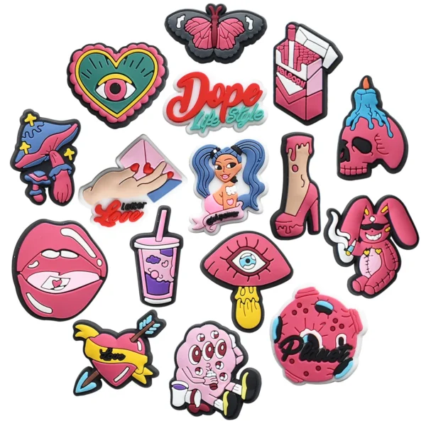 Hot Toys Icecream Interesting Monster Shoes Charm Decorations Cute Cartoon PVC Decorations Detachable Waterproof For Party Gifts - Image 35