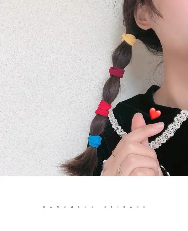 Four Seasons Women's High Elastic Simple and Fashionable Nylon LOOP Access Soft and Non Harmful Headband and Horsetail Hair Rope - Image 22
