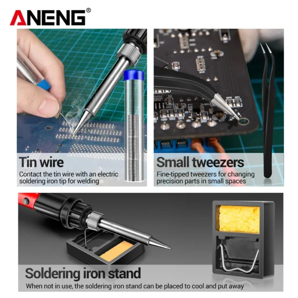 ANENG SL104/SL105 Electric Soldering Iron Professional Digital Display Adjustable Temperature Portable Kit Welding Solder Repair - Image 6
