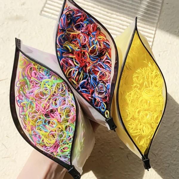 500/1000/2000pcs Girls Colourful Disposable Rubber Band Hair Ties Headband Children Ponytail Holder Bands Kids Hair Accessories - Image 30