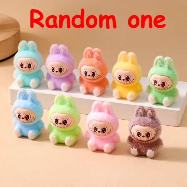 1/9PCS 4cm Cartoon Labubu Series Mini Flocking Exquisite Cute Doll Gift Diy Pendant Accessories Decoration Kawaii Toys Gifts - Image 8