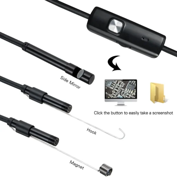 7.0MM TYPE-C Endoscope Camera IP67 Waterproof 6 LEDs Adjustable USB Android Flexible Inspection Borescope Cameras for Phone PC - Image 9