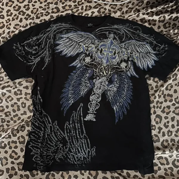 American street new fashion xzavier double-sided oversized printed cotton top personalized hip-hop Harajuku retro clothing - Image 38
