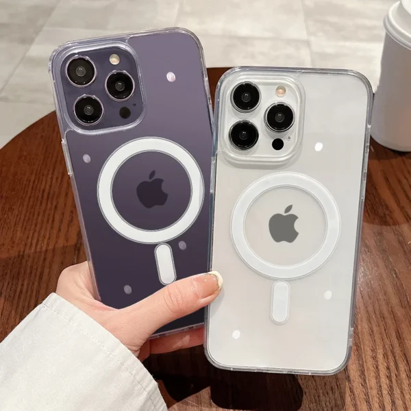 For Magesafe Magnetic Transparent Wireless Charge Case For iPhone 11 12 13 14 15 16 Pro Max Plus Mini X 7 8 Shockproof PC Cover - Image 8
