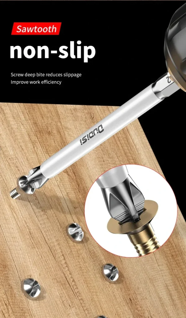 6 PCs Non-Slip Magnetic Cross Head Household Electric Driver Screw Set - High Hardness Hand Drill Bits for Electric Screwdrivers - Image 8