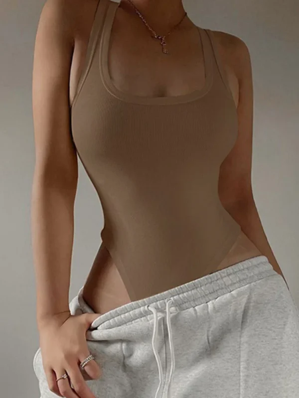 Sleeveless Knit Bodysuit Hot Summer Sexy Bodycon Off Shoulder Halter Tops Casual Street Bodice For Women ClubWear - Image 3