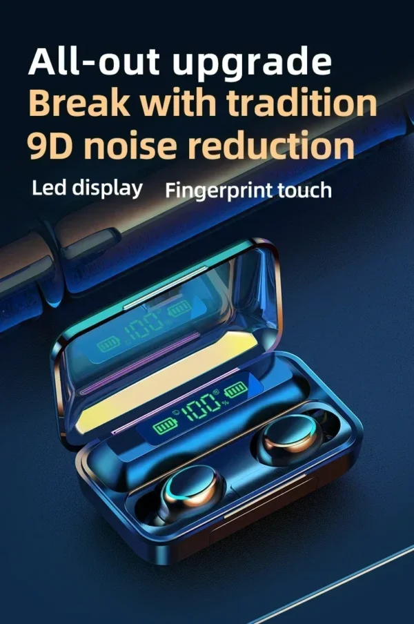 New F9 Bluetooth Headphones 9D Stereo High Bass Sport Earphones Handfree Touch Control Tws Wireless Earbuds Waterproof Headset - Image 8