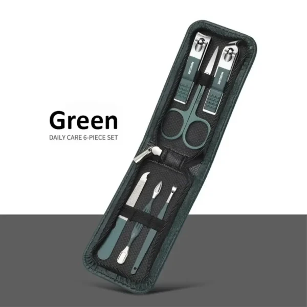 Ouriner 6-18Pcs Portable Manicure Sets Pedicure Kits Bright Black Nail Clipper Set Personal Care Tools Eyebrow Scissors - Image 6