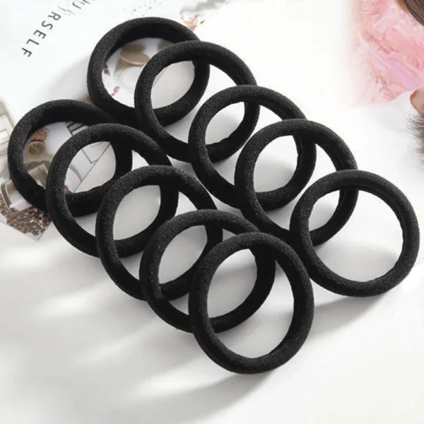 Four Seasons Women's High Elastic Simple and Fashionable Nylon LOOP Access Soft and Non Harmful Headband and Horsetail Hair Rope - Image 2