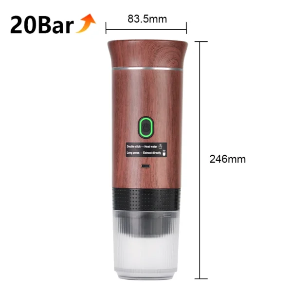Wireless Electric Portable Espresso Coffee Machine for Car & Home Camping Coffee Maker 3-in-1 Capsule Powder Travel Coffee Maker - Image 10