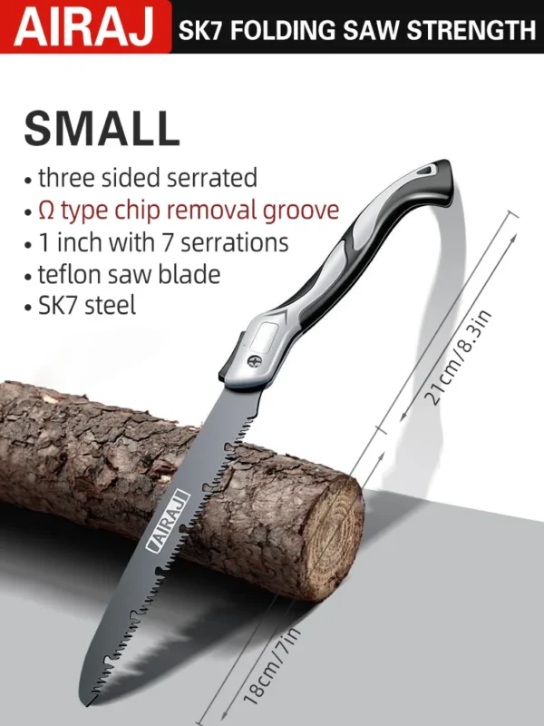 AIRAJ Folding Saw Woodworking Folding hacksaw Multifunction Cutting Wood Sharp Camping Garden Prunch Saw Tree Chopper Knife Hand - Image 7