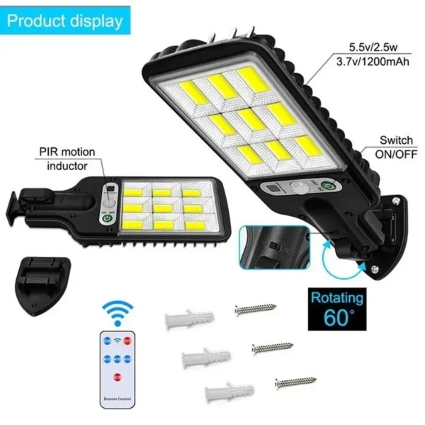 Powerful LED Solar Outdoor Led Courtyard Wall Lamp Rechargeable Human Body Induction Garden Terrace Garage Door Street Lighting - Image 21
