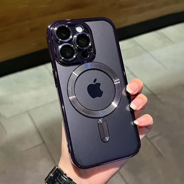 Luxury Magnetic Plating Clear Case For Magsafe Wireless Charging iPhone 11 12 13 14 15 16 Pro Max Plus Shockproof Silicone Cover - Image 4