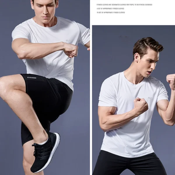 Running Shirts Soccer Shirts Men's Jersey Sportswear Mens Jogging T-Shirts Quick Dry Compression Sport T-Shirt Fitness Gym - Image 33