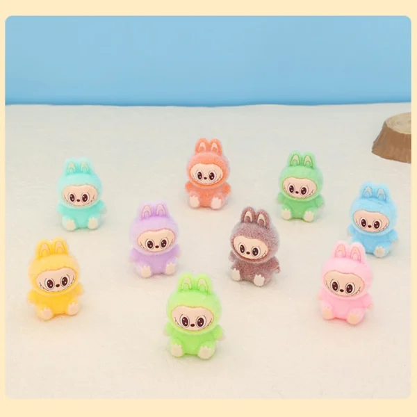 1/9PCS 4cm Cartoon Labubu Series Mini Flocking Exquisite Cute Doll Gift Diy Pendant Accessories Decoration Kawaii Toys Gifts - Image 25