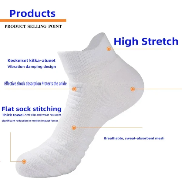 1/3 Pairs Anti-slip Football Socks Men Cotton Sock Short Long Tube Soccer Basketball Sport Socks Breathable Deodorous Sock 39-45 - Image 27