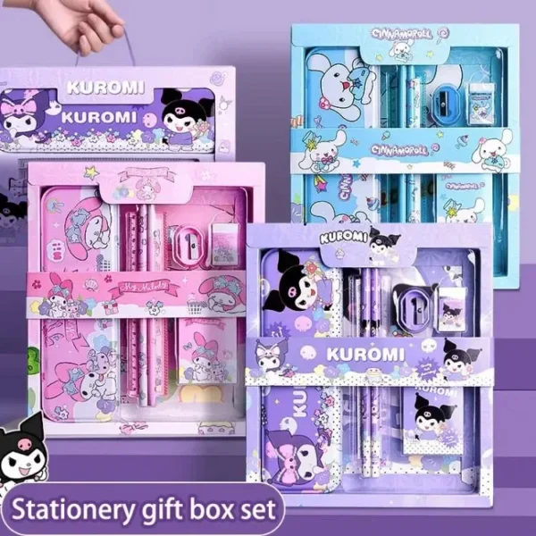Sanrio 12PCS Kuromi Stationery Set Cinnamoroll My Melody Pencils Erasers Rulers Student School Supplies Study Stationery Gifts - Image 18