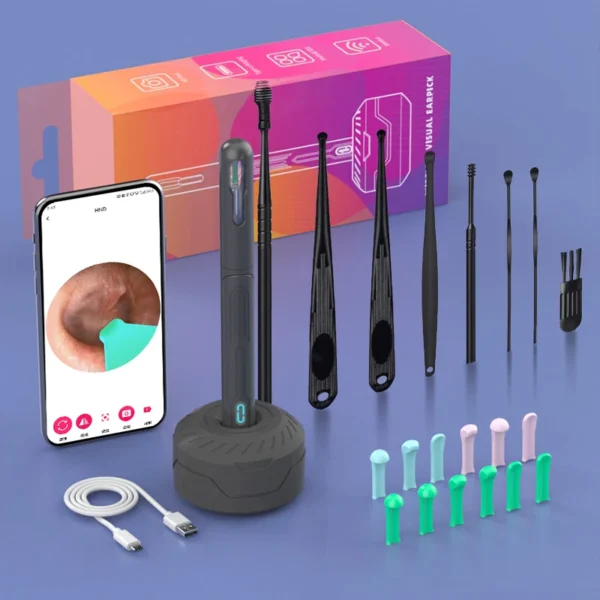 Ear Cleaner with Camera Set HD Ear Sticks Otoscope USB C Charging Endoscope Wax Removal Tool Earpick Ear Cleaning Set NK3 Pro - Image 12