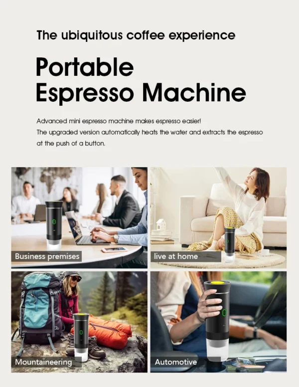 Wireless Electric Portable Espresso Coffee Machine for Car & Home Camping Coffee Maker 3-in-1 Capsule Powder Travel Coffee Maker - Image 25