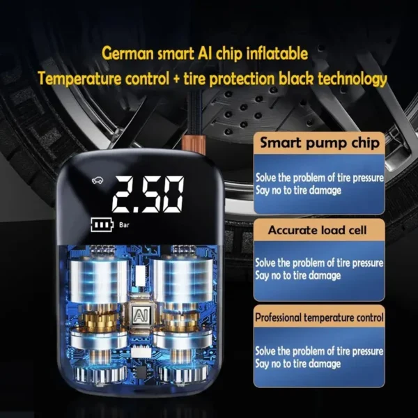 1PC Car Mounted Wireless Digital Display Inflation Pump Portable Wireless Air PumpTire Inflator for Electric Cars - Image 10