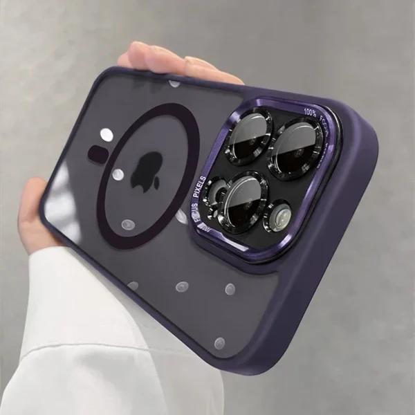 Luxury Magnetic Metal Lens Bumper Protection Case For iPhone 16 15 14 13 12 11 Pro Max 16 Plus Wireless Charge Hard Clear Cover - Image 12
