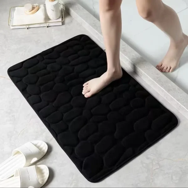 1pc Memory Foam Embossed Velvet Carpet Bathroom Living Room Non-Slip Mat Cobblestone Floor Mat Home Furnishings - Image 6