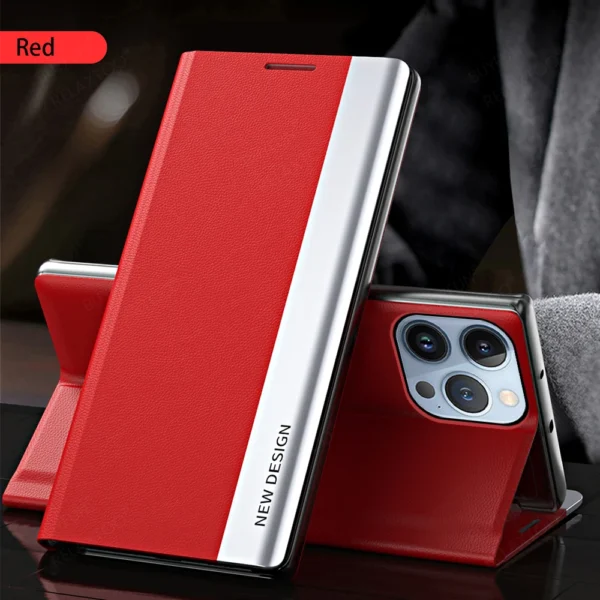 For Iphone 15 Pro Max Case Luxury Plating Leather Flip Cover For I Phone 15 Iphone15 ProMax 15Pro Plus Magnetic Stand Book Coque - Image 11