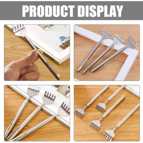 silvery Telescopic Back Scratcher,  Portable Extendable Stainless Steel  Scratchers for Men Women ，Mothers Gifts，Gifts For Men，G - Image 9