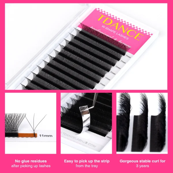 TDANCE 3D 4D 5D 6D Premade Fans Eyelash Extension W Style Faux Mink Natural Soft Bloom Lash Automatic Flowering Volume Eyelashes - Image 17
