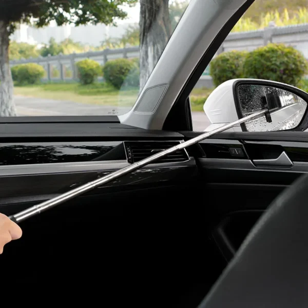 Car Rearview Mirror Wiper Cleaning Tool Auto Glass Mist Cleaner Scraper Car Accessories Handle Telescopic Window Cleaning Brush - Image 2