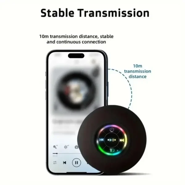 Mini Portable Bluetooth Audio IPX4 Waterproof Led Lights Bathroom Outdoor Large Suction Cup Can Be Adsorbed Wall Speaker - Image 5