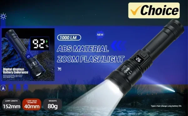 High Strong Power Led Flashlights Tactical Flash Light Torch Ultra Bright Lamp USB Charging Camping Fishing Defensa Zoom Lantern - Image 10