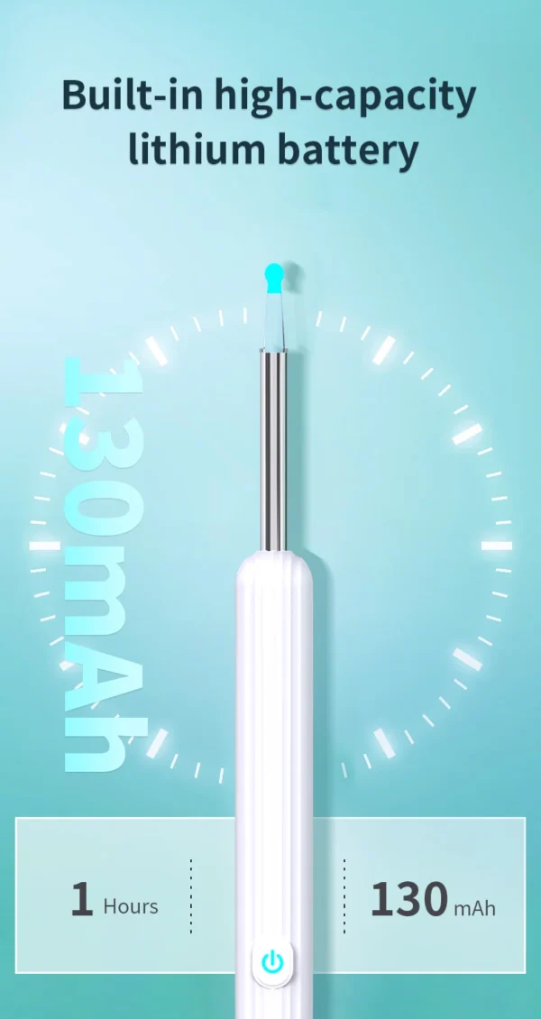 Smart Visual Ear Cleaner with Camera 1296P Ear Sticks USB C Charging Ear Wax Removal Tool WIFI Connection 6 LED Lights Earpick - Image 16