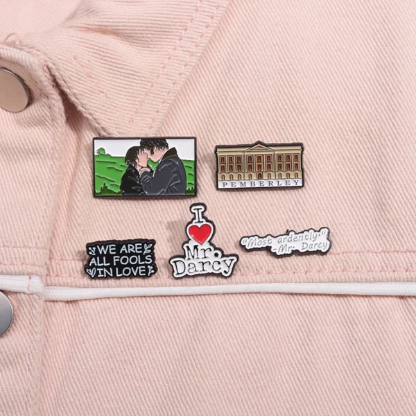Pride and Prejudice Enamel Pin I Love Mr Darcy Cartoon Metal Brooches Romantic Lover Story Film Lapel Badge Gift for Friends - Image 15