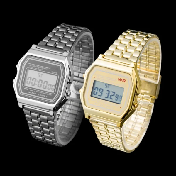 F91W Steel Strap Watches Women Watch Men Business Clock Multifunction LED Digtal Sports Wrist Watch Electronic Clock Electron wi - Image 6