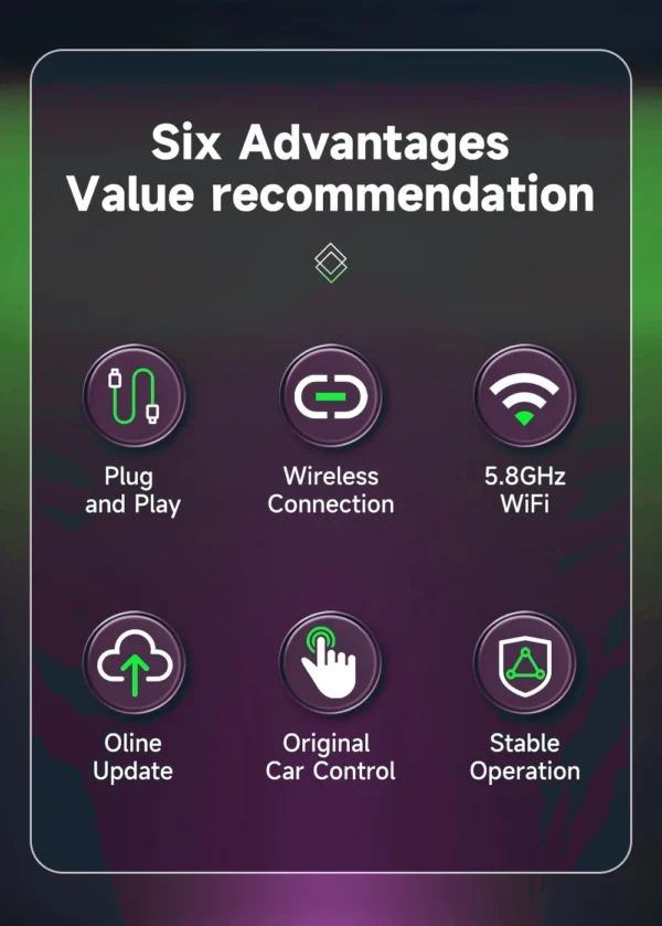 Wireless Carplay Adapter Android Auto Wireless Smart Dongle 2in1 For Volvo Benz Audi Kia Hyundai VW Mazda Cadillac MG Peugeot - Image 13