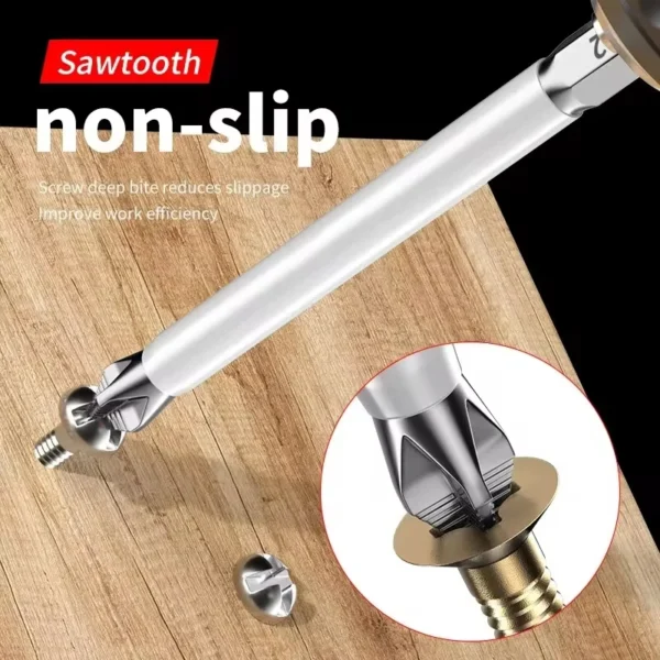 6 PCS Cross Screwdriver Head Strong Magnetic Anti Slip High Hardness Electric Screwdriver Tool Electric Drill Extended Hexagonal - Image 3