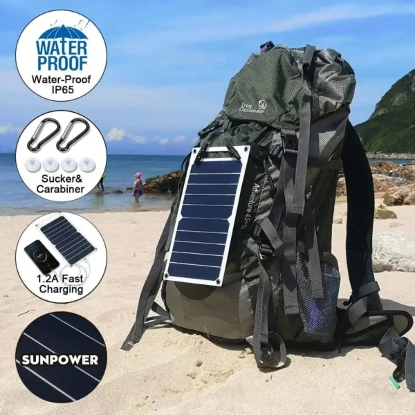 35W Sunpower Portable Solar Panel 5V Solar Plate WithUSB Safe Stabilize Charger ForPower Bank Phone Outdoor Camping Home RV Gift - Image 8