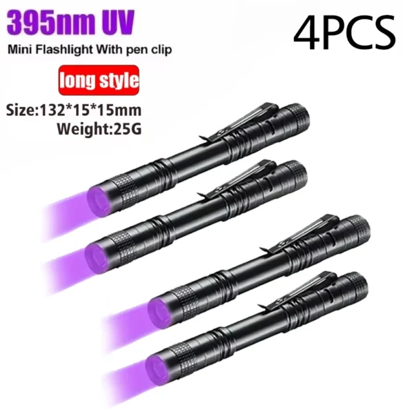 UV Flashlight 395nm Ultraviolet Torch With Pen Clip Portable AAA Batteries Used Violet Light Pet Urine Scorpion Detector UV Lamp - Image 14