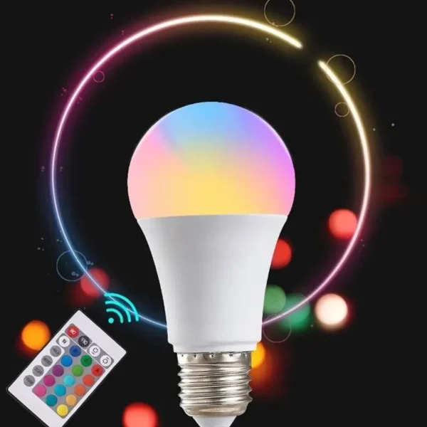 16 Colors RGB Bulb LED Multicolor Bulb E27 220V Household Lighting Dimmable 24 Key Remote Control Smart Lamp Atmosphere Light - Image 3