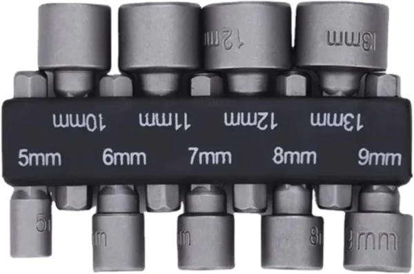 9pcs/set 5mm-13mm Hex Sockets Sleeve Nozzles Nut Driver Set Screwdriver Set Schroevendraaier Set Bits Sets Tools Socket Wrenches - Image 2