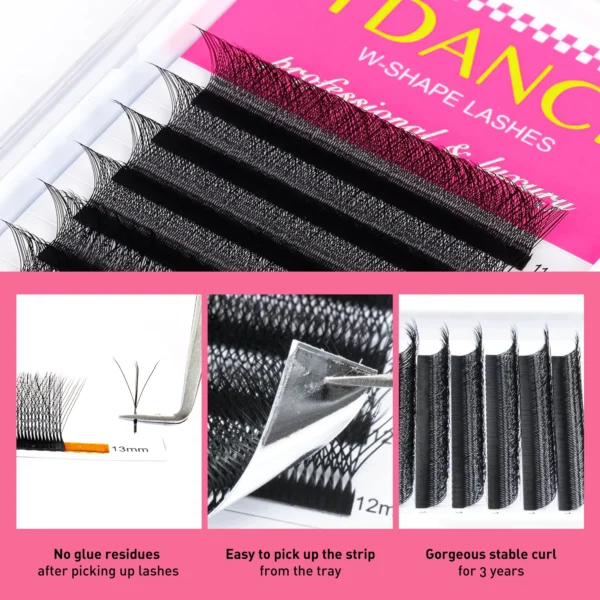 TDANCE 3D 4D 5D 6D Premade Fans Eyelash Extension W Style Faux Mink Natural Soft Bloom Lash Automatic Flowering Volume Eyelashes - Image 22