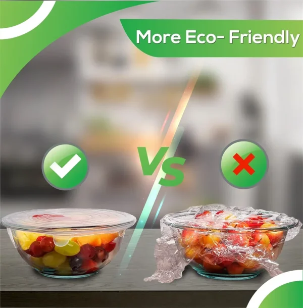 6Pcs Food Grade Silicone Preservation Cover Reusable Airtight Food Universal Dish Stretch Round Lids For Kitchen Accessories - Image 9