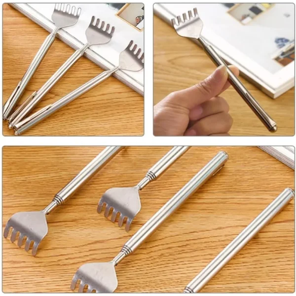 silvery Telescopic Back Scratcher,  Portable Extendable Stainless Steel  Scratchers for Men Women ，Mothers Gifts，Gifts For Men，G - Image 6