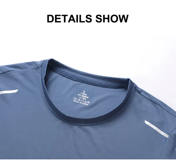 CHRLCK Men's Running Quick Drying T-shirts Breathable Hiking Fishing Tees Soft Elasticity Outdoor Sports Short Shirt Summer - Image 22